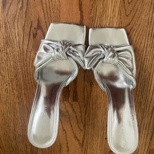 Marc Fisher Silver Bow Heels